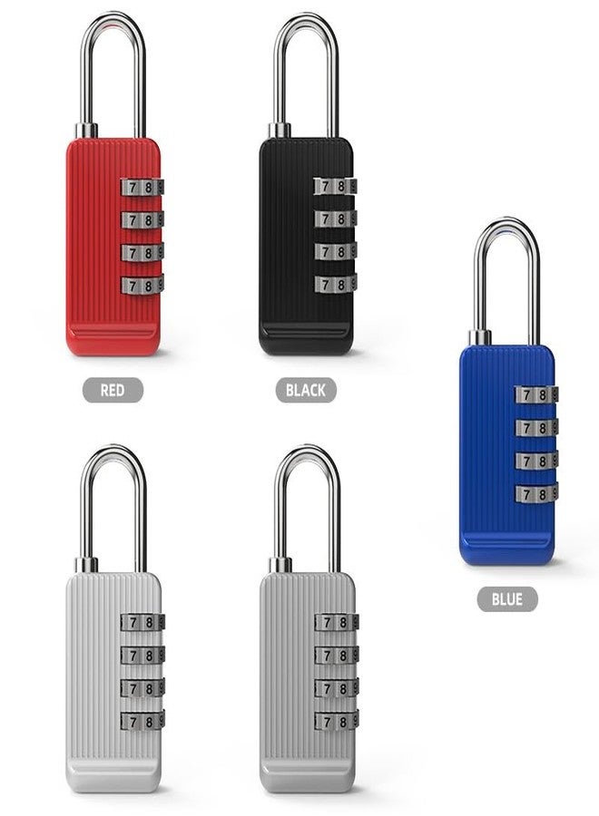 VALUEVIBES أقفال الأمتعة، قفل أمان للسفر برقم سري مكون من 4 أرقام، أقفال أرقام قوية من الزنك، قفل رقمي لحقائب السفر، حقائب الظهر، الخزائن، الحقائب، صناديق الأدوات (رمادي) - Image 3